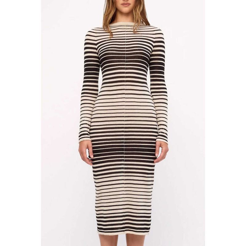 Zulu & Zephyr Ombre Stripe Ramie Cotton Knit Maxi Dress image number 2